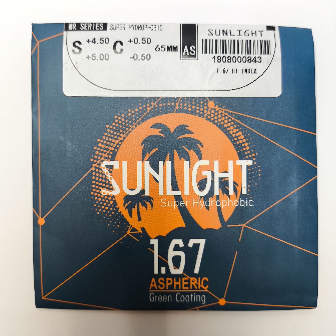 عدسی عینک فشرده آسفریک 1.67 سان لایت Sunlight